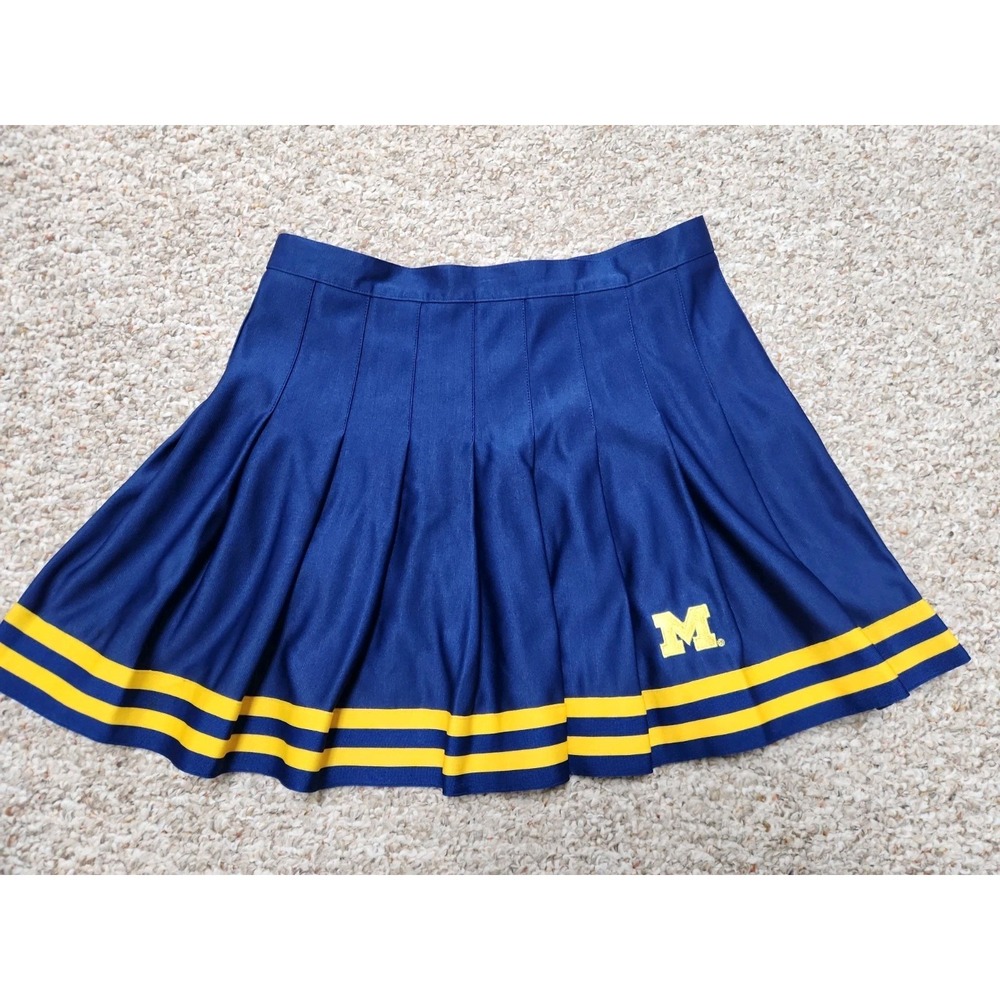 Michigan Wolverines Cheer Pleated Skirt Womens Medium Blue ZooZatz Football